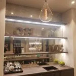 Large custom antique mirror wall panels fitted in a luxury interior