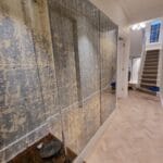 blue antique mirrors installation in West London