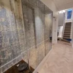 blue antique mirrors installation in West London