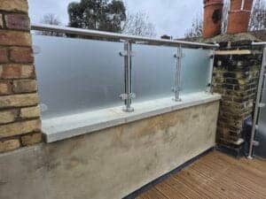 Frosted glass balustrade installation in Tooting, South West London