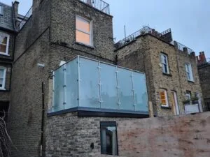 Privacy glass balustrade installation in South West London